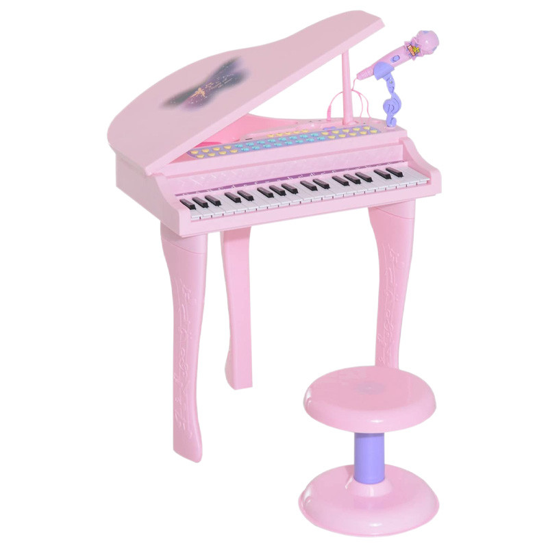 اسباب بازی موزیکال مدل پیانو پایه دار و میکروفون کد 88022