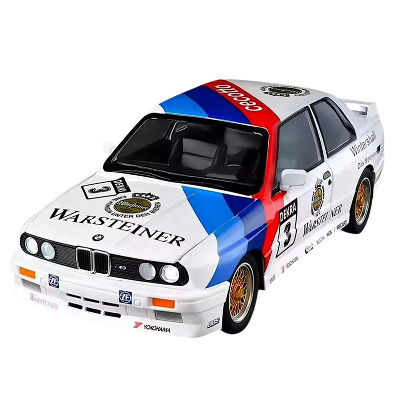 ماکت ماشین تزئینی مدل BMW M3 E30 مقیاس 1:24 فلزی با درب‌های بازشو، چراغ‌های جلو و صدای خودرو