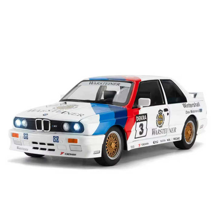 ماکت ماشین تزئینی مدل BMW M3 E30 مقیاس 1:24 فلزی با دربهای بازشو، چراغهای جلو و صدای خودرو